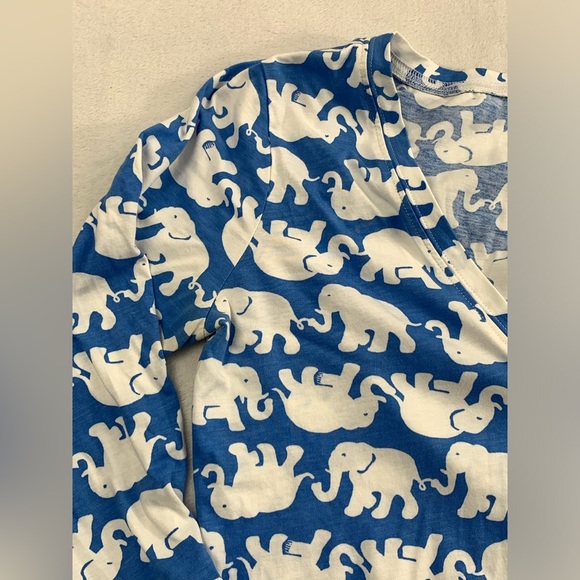 Lilly Pulitzer S Elephant Blue White 3/4‎ Sleeve Neck 100% Pima Cotton Dress - Picture 6 of 14